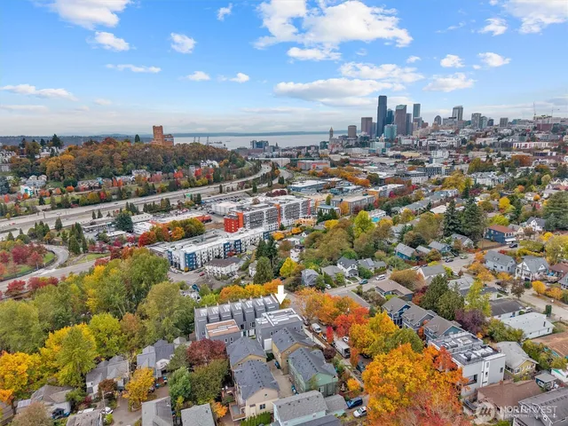 an aerial view of a city