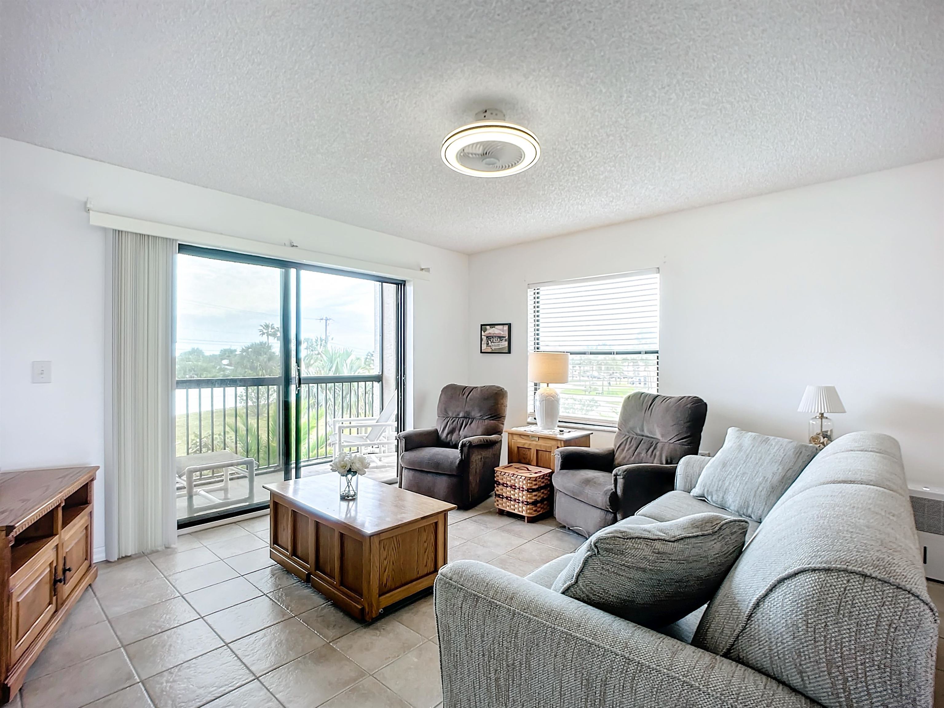 4250 A1a South Unit L-26 (elevator Bldg) St. Augustine, FL 32080 - Photo 14 of 38 a living room with furniture and a large window