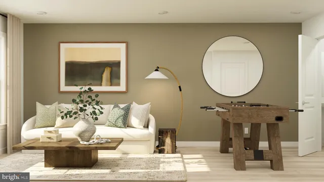 a living room with furniture