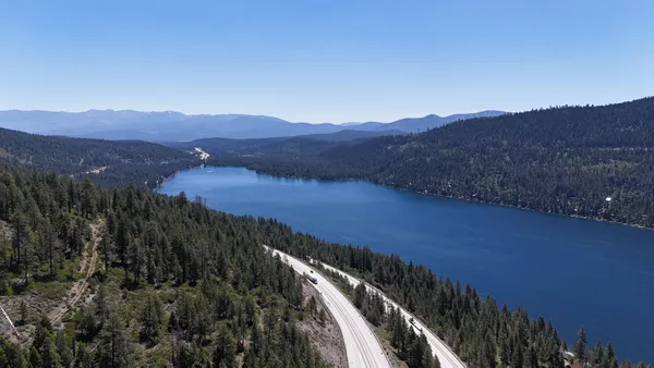 a view of city and mountain