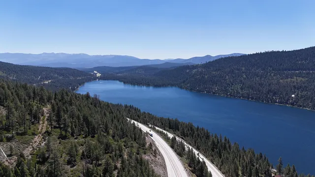 a view of city and mountain