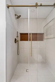 a bathroom with a shower