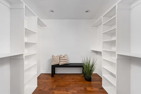 a living room with furniture and potted plant
