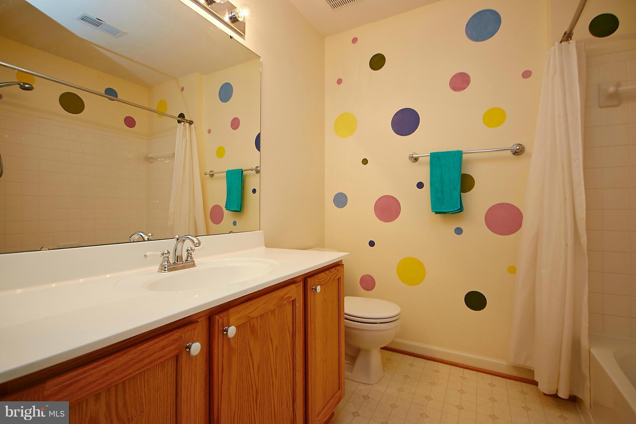 9639 Innerwick Place Bristow, VA 20136 - Photo 20 of 29 a bathroom with a sink a toilet and shower curtain