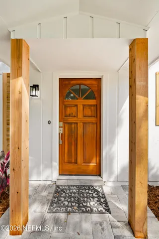 a entryway view of a bathroom