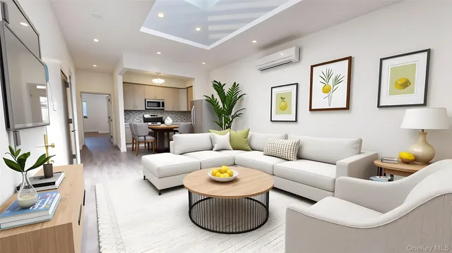 a living room with furniture and a couch