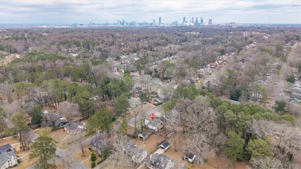 an aerial view of multiple house