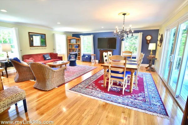 an outdoor view with patio