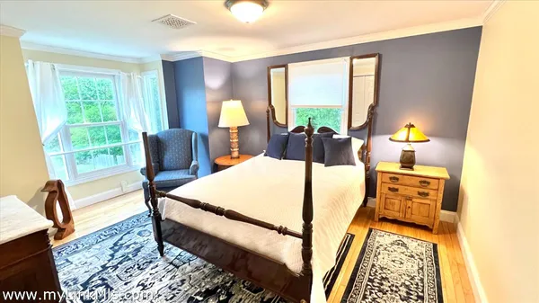 an aerial view of a residential houses