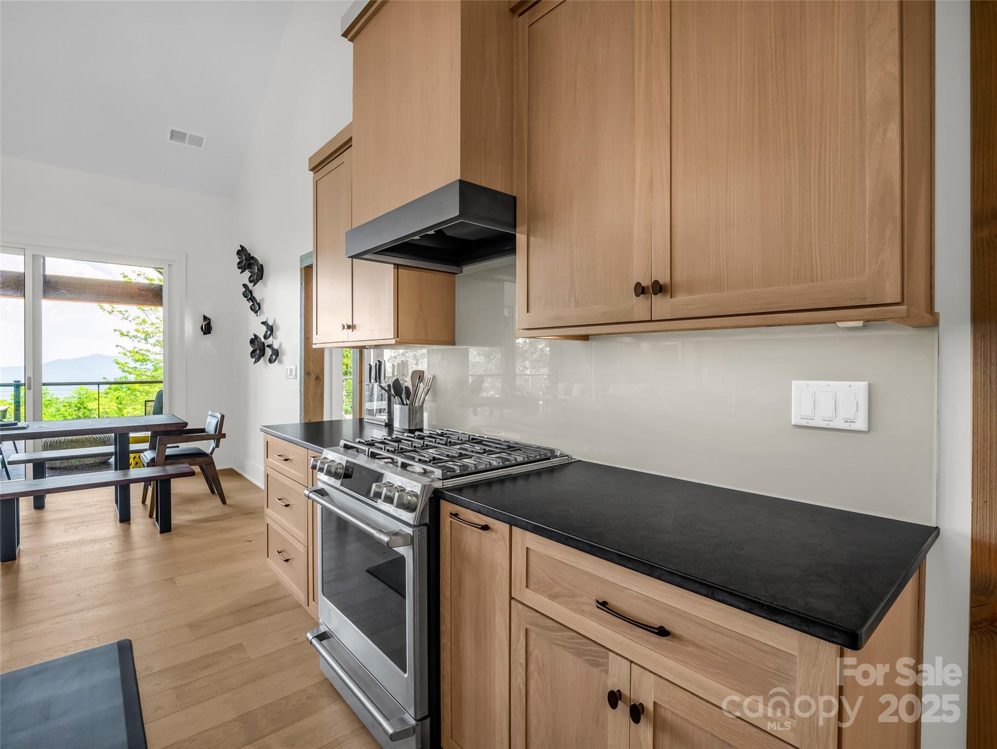 627 Cherry Hill, Unit 201 Mill Spring, NC 28756 - Photo 11 of 48 a kitchen with stainless steel appliances granite countertop a stove a sink and a microwave