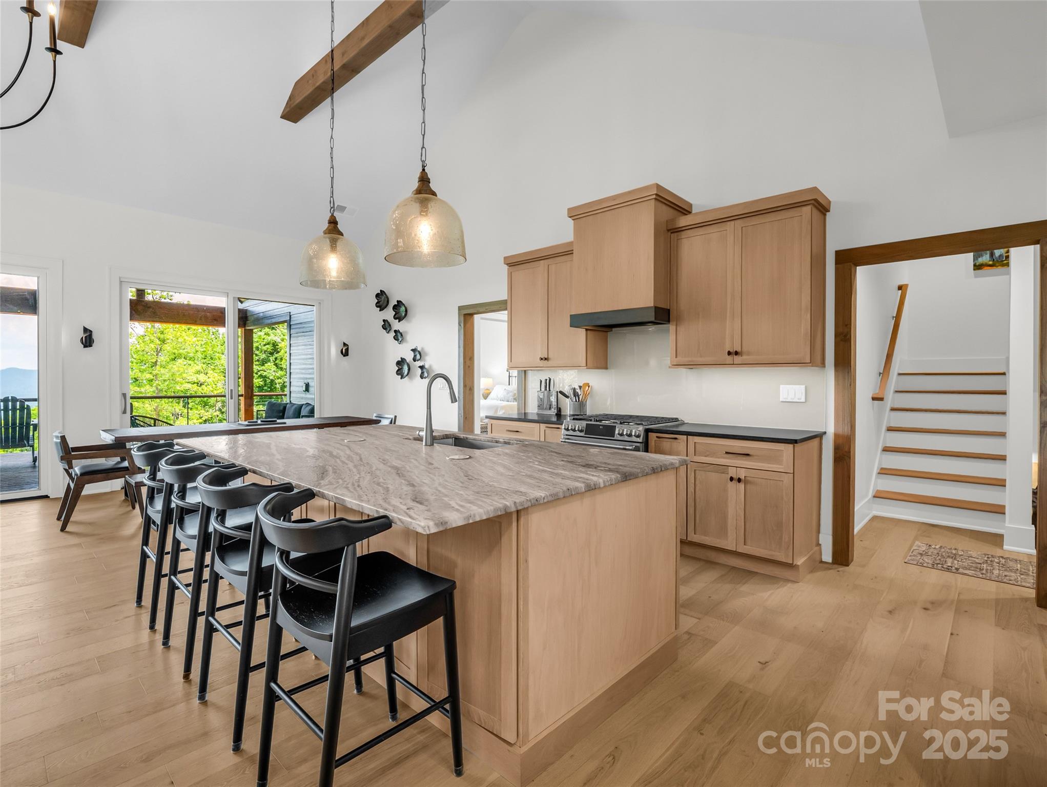 627 Cherry Hill, Unit 201 Mill Spring, NC 28756 - Photo 10 of 48 a kitchen with a table chairs sink and cabinets