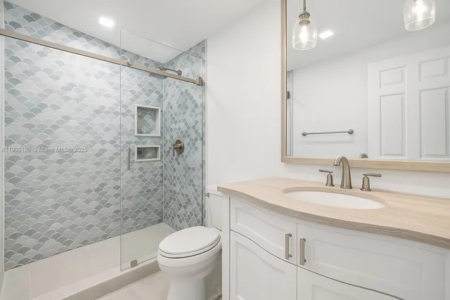 a bathroom with a shower