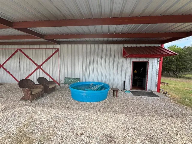 a view of a lake with green space