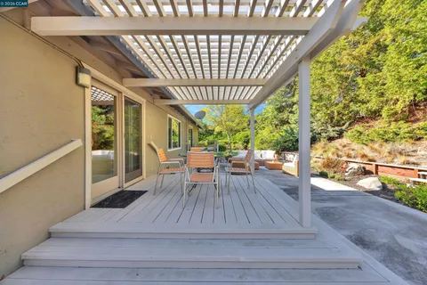 a view of porch with seating space