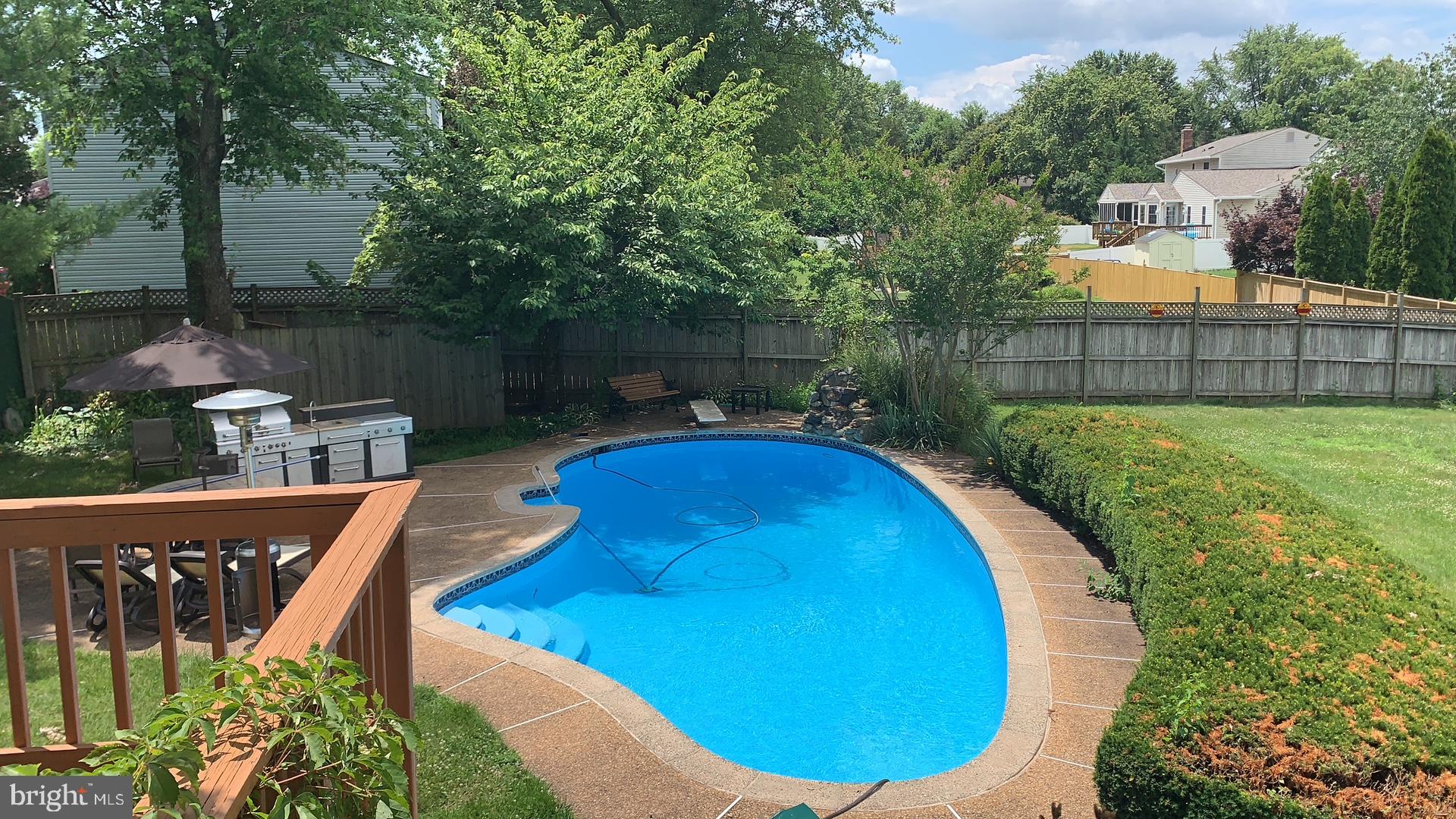4082 Braxton Road Chantilly, VA 20151 - Photo 36 of 40 a view of a swimming pool with a patio and a garden