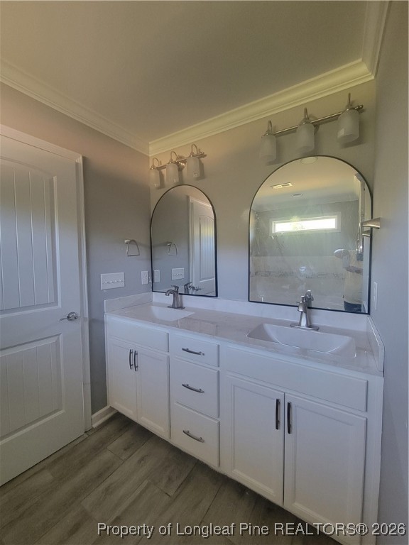 2960 H Clark Road Fayetteville, NC 28306 - Photo 30 of 33 a bathroom with a double vanity sink and mirror
