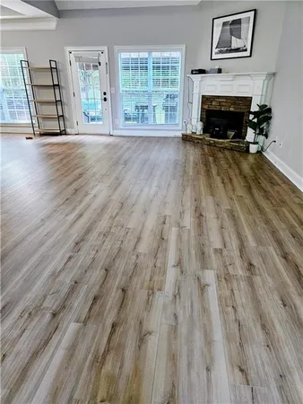 a living room with furniture and window