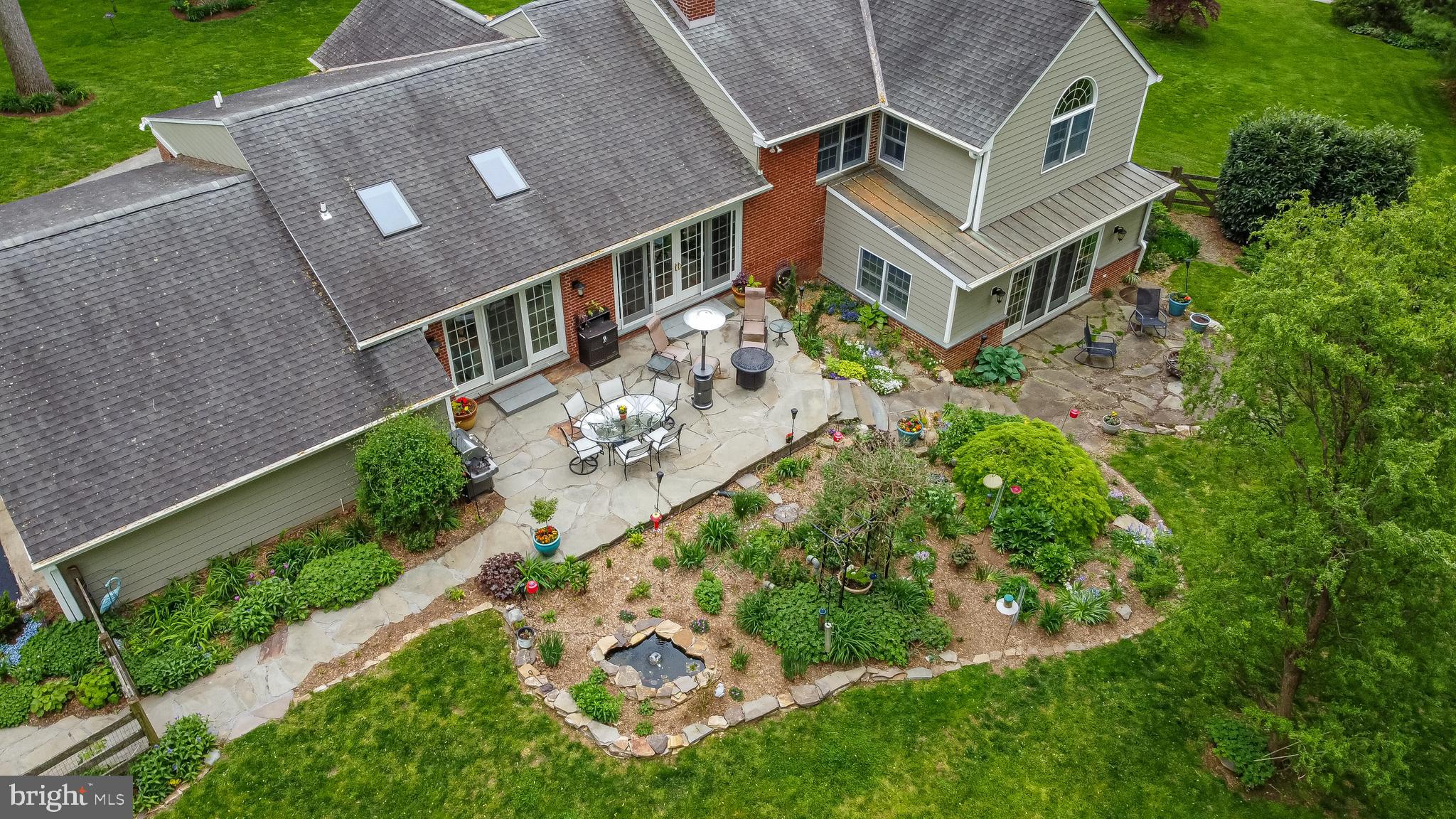 2104 Fox Creek Road Berwyn, PA 19312 - Photo 74 of 97 Rear aerial showing upper and lower slate patios