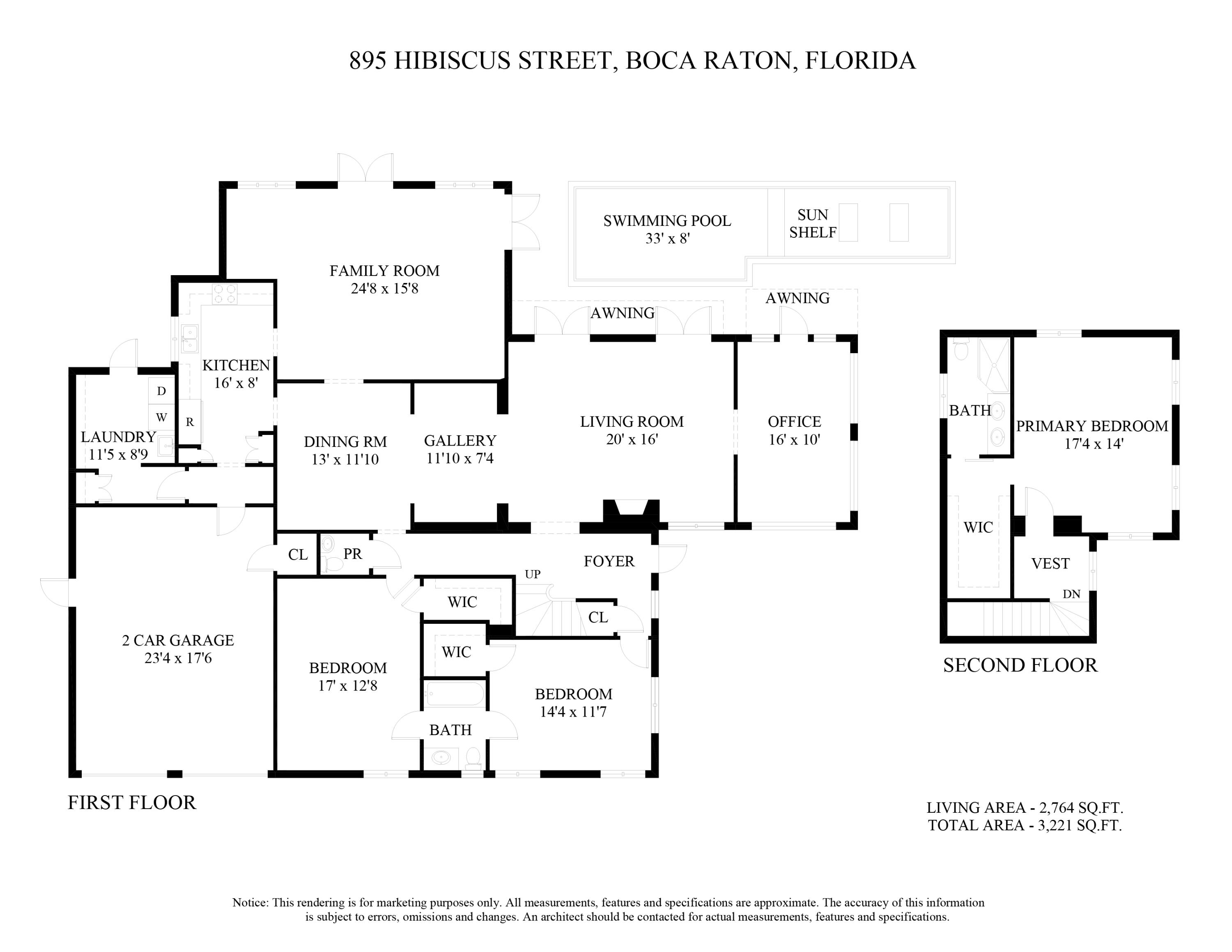 895 Hibiscus Street Boca Raton, FL 33486 - Photo 33 of 33 895 Hibiscus Street - Floor Plan
