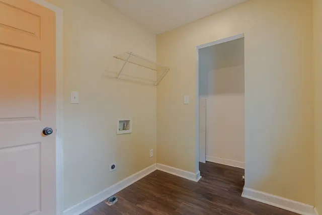 a view of small space with wooden floor