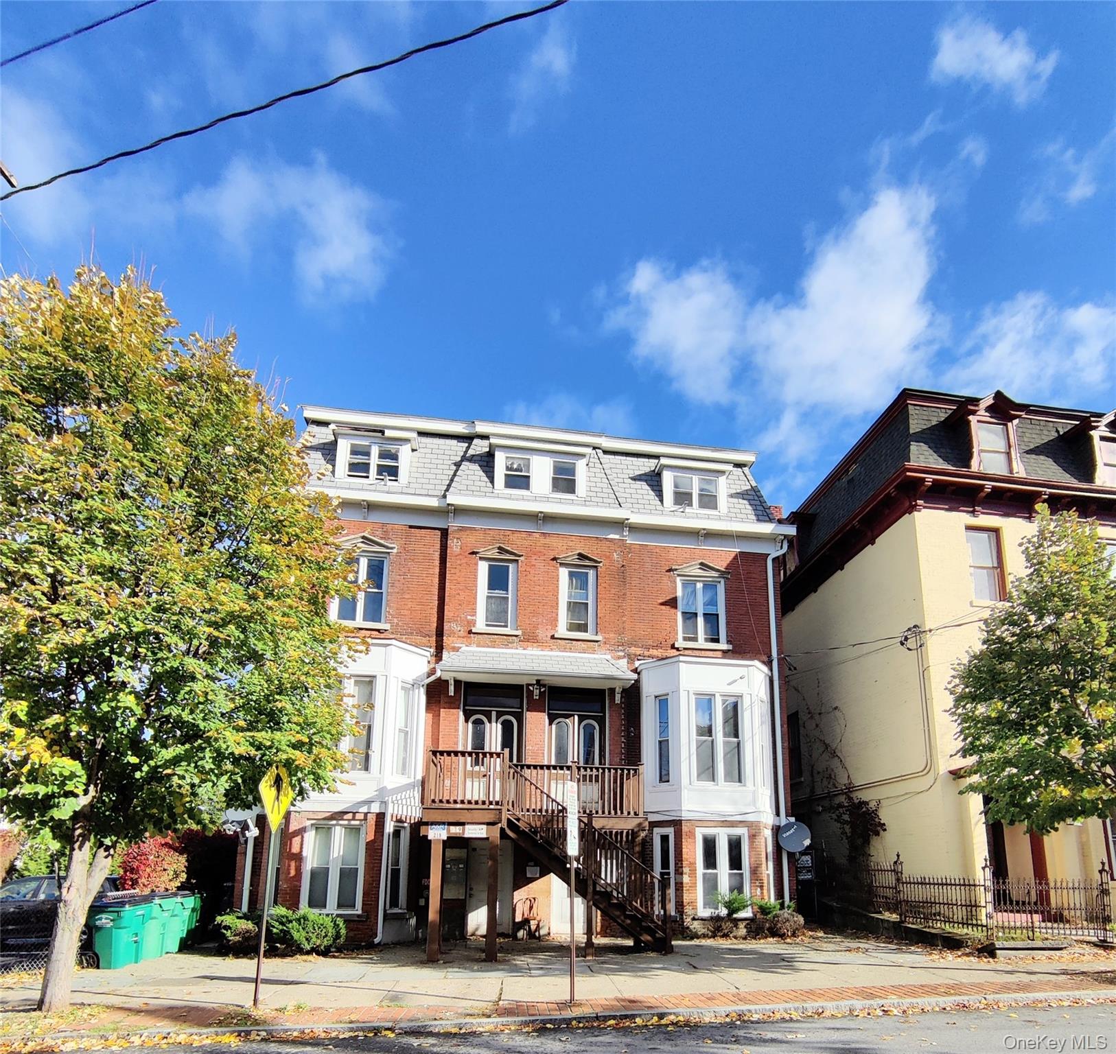a front view of a building