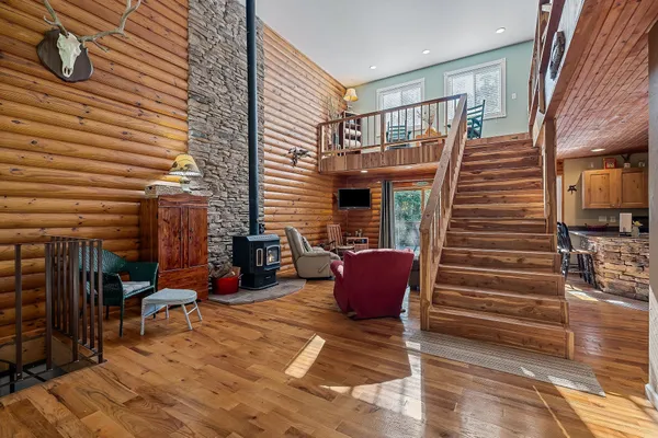 a view of porch with seating space