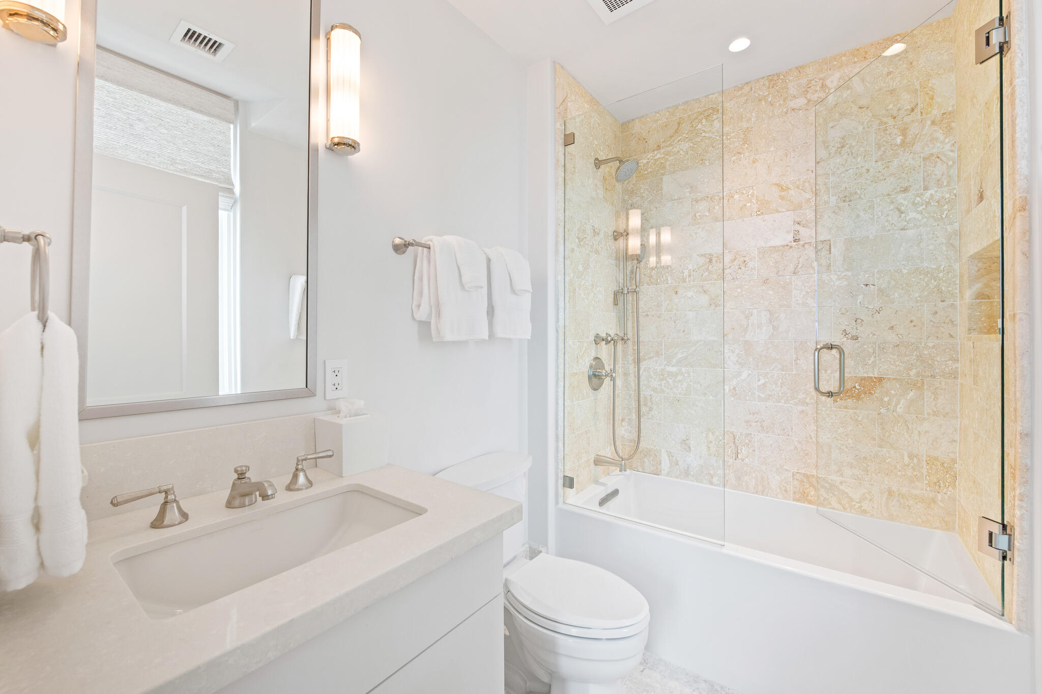 27 Admiralty Row, Unit 207 Inlet Beach, FL 32461 - Photo 27 of 37 a bathroom with a bathtub shower sink vanity mirror and toilet