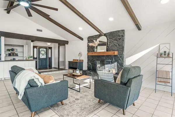 a room with furniture and window