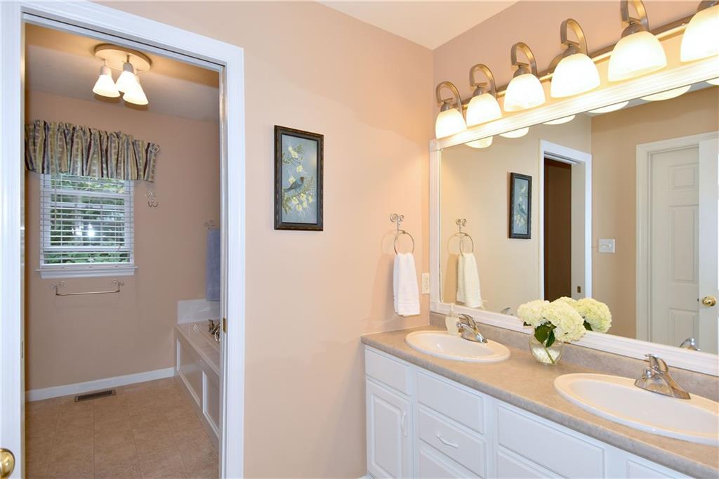 509 Tree Line Drive Gibsonia, PA 15044 - Photo 15 of 25 a bathroom with a sink vanity and a mirror