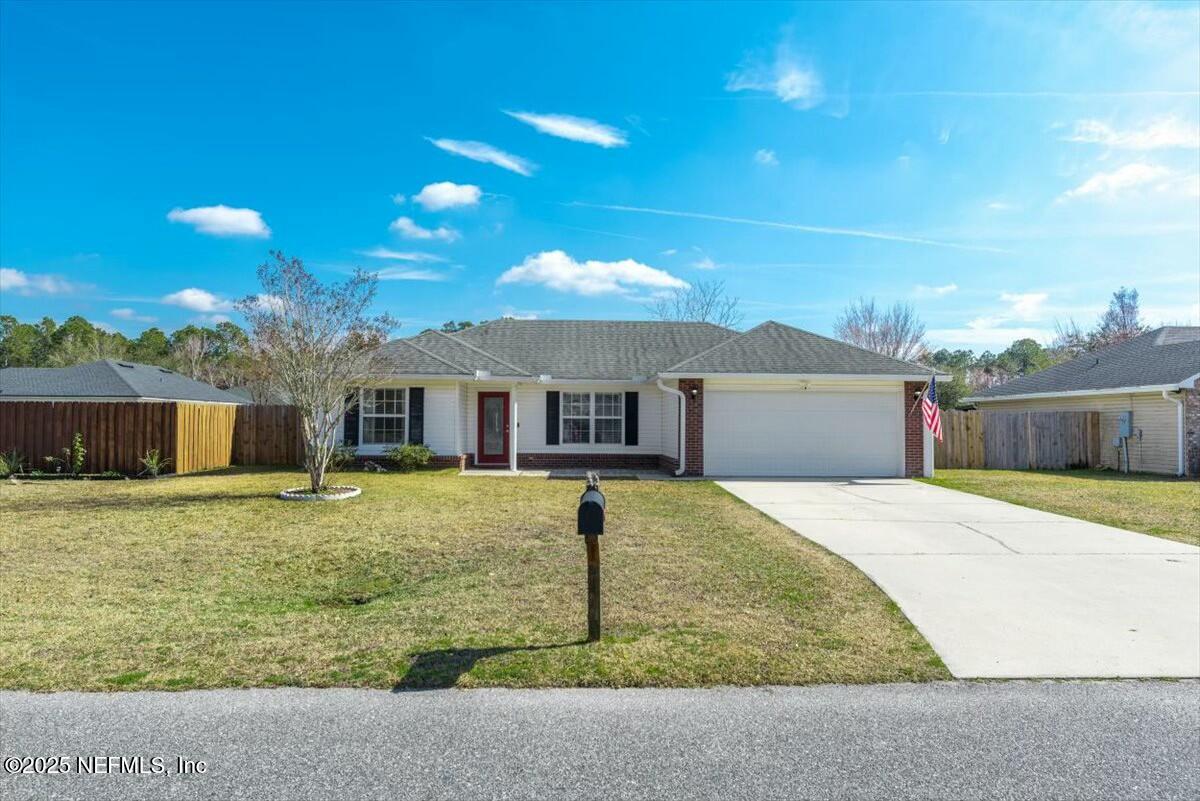 a house view with a garden space