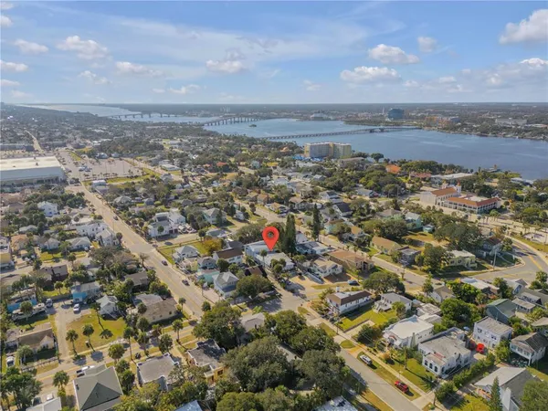 an aerial view of a city