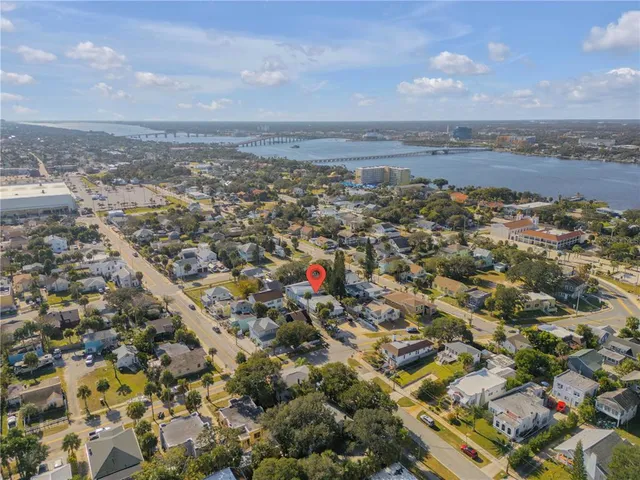 an aerial view of a city