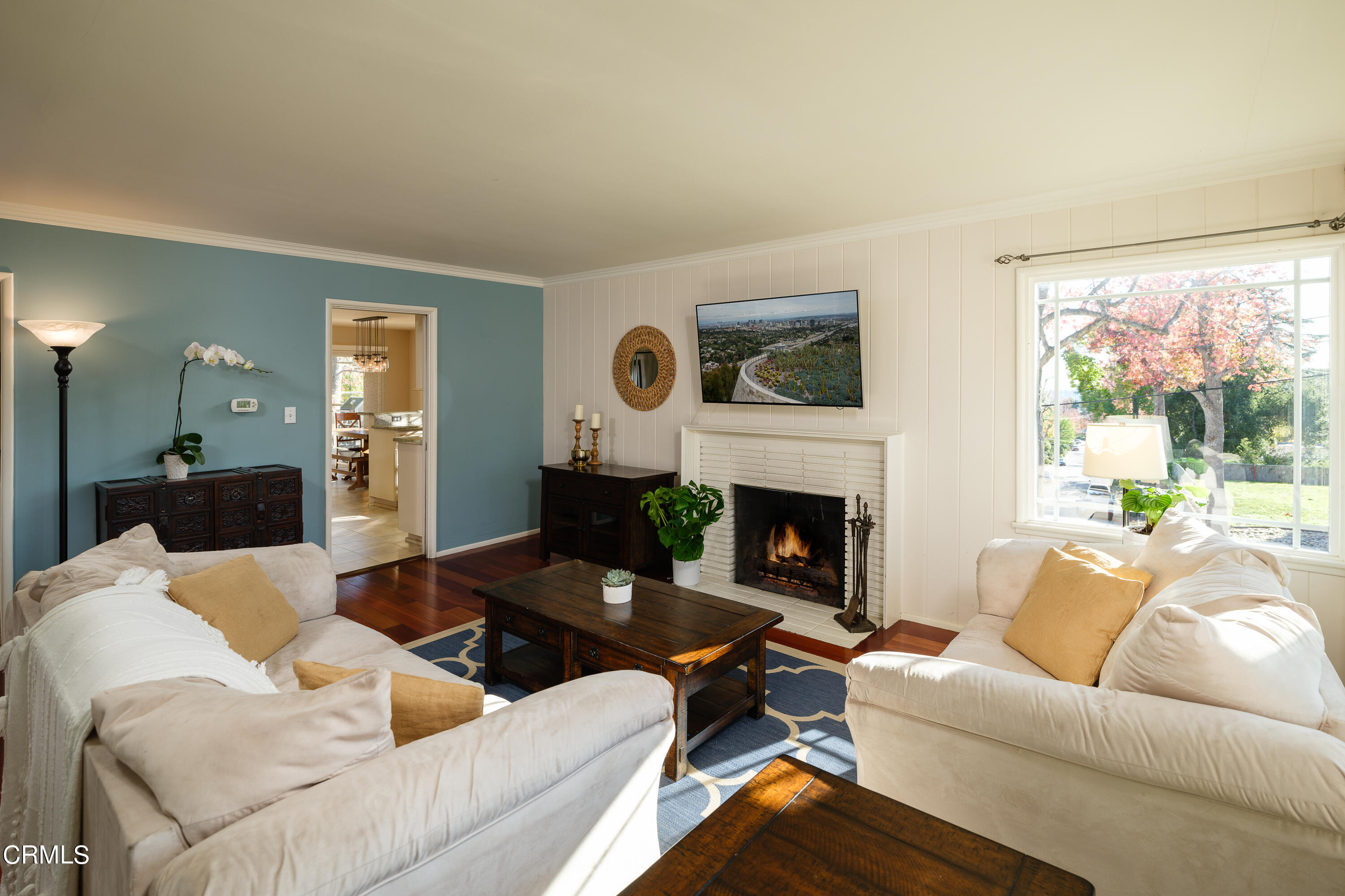 4344 El Prieto Road Altadena, CA 91001 - Photo 6 of 31 a living room with furniture and a fireplace