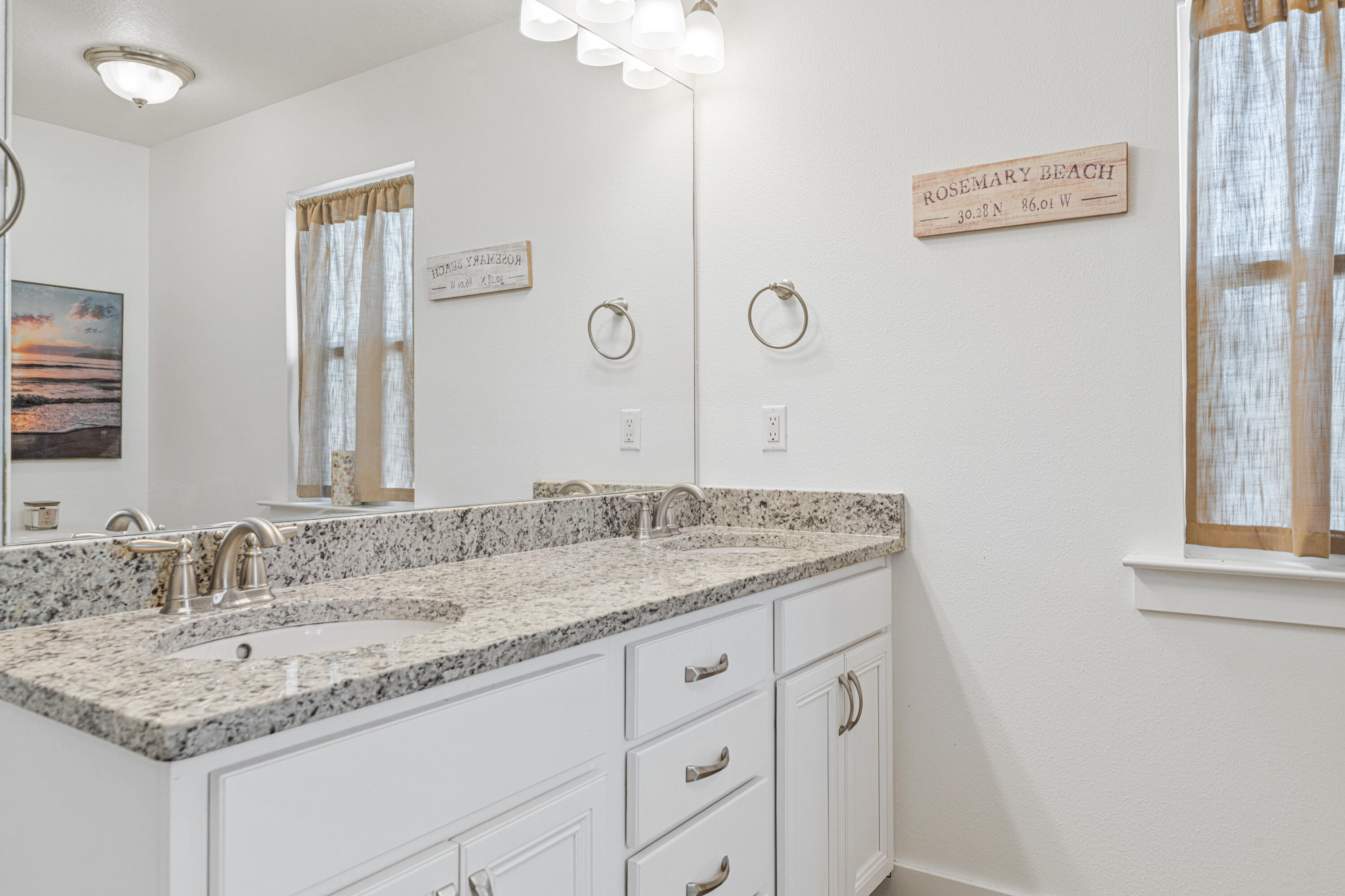 178 Melrose Avenue Santa Rosa Beach, FL 32459 - Photo 24 of 45 a bathroom with a granite countertop sink and a mirror