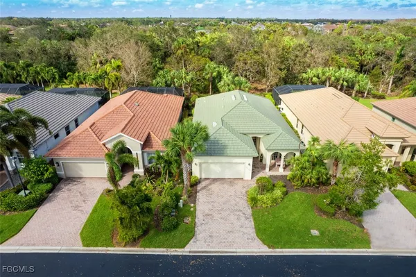 an aerial view of a house