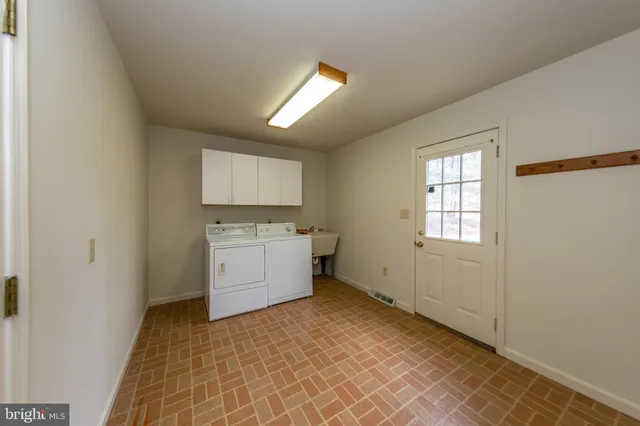 a utility room with a window