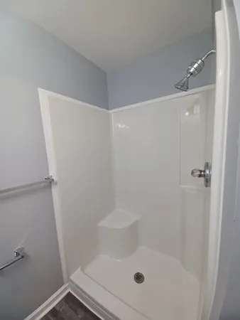 a bathroom with a shower