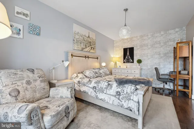 a living room with furniture and a gate