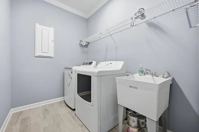 a view of cabinets with wooden floor