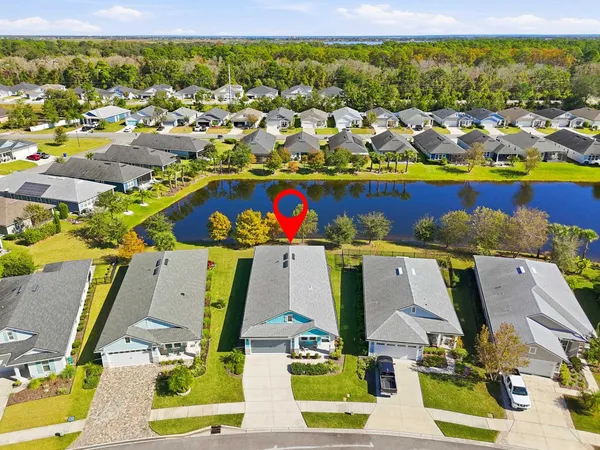 an aerial view of a house