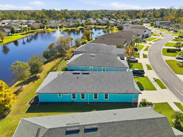 an aerial view of a house