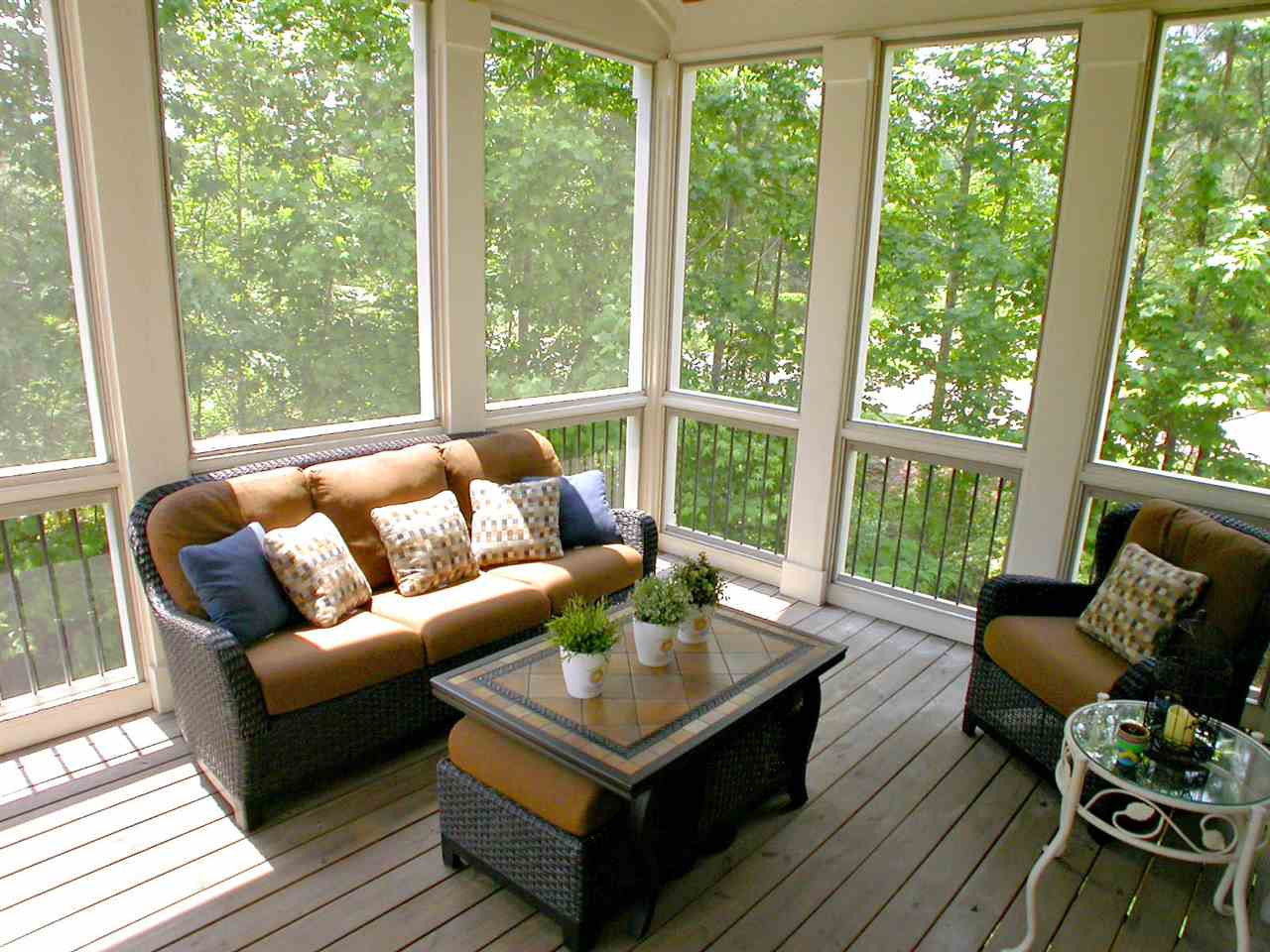12349 Beestone Lane Raleigh, NC 27614 - Photo 21 of 25 Screened Porch has vaulted beadboard ceiling with fan & overlooks wooded buffer. Screened Porch