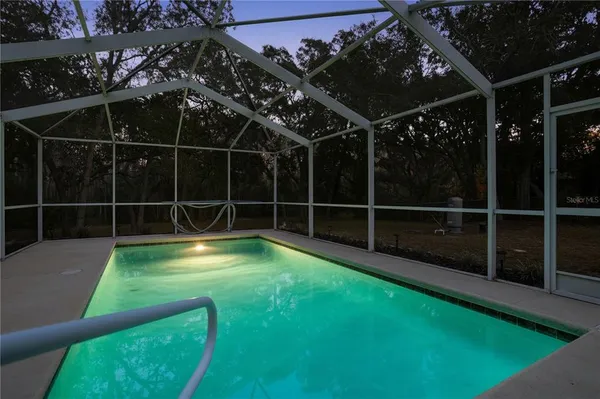 a view of yard with trampoline