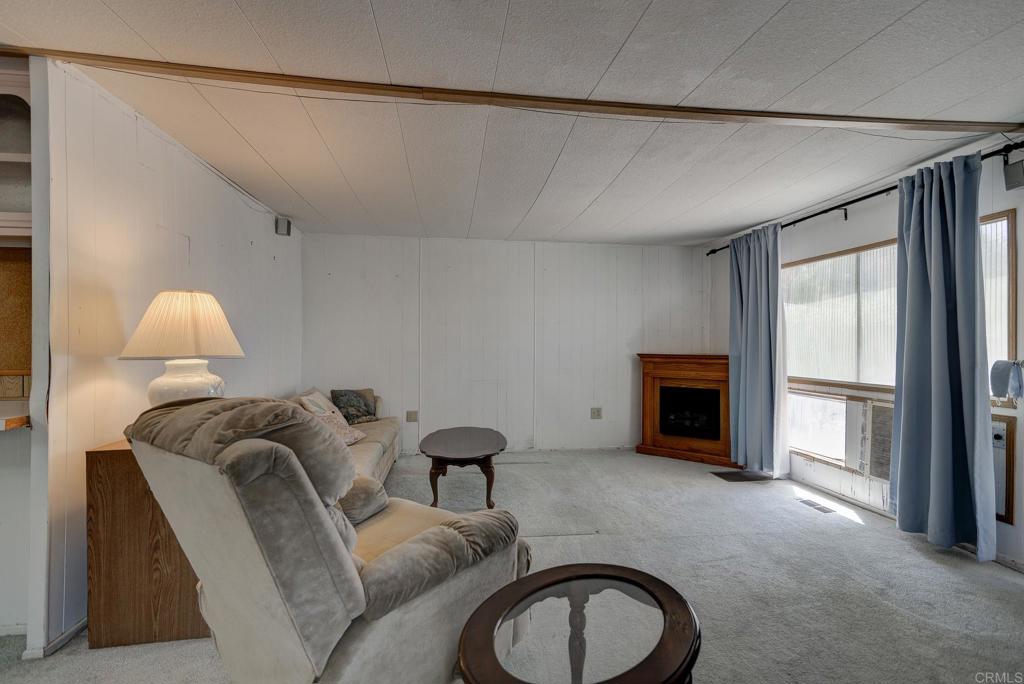 1010 Palm Canyon Drive, Unit 32 Borrego Springs, CA 92004 - Photo 3 of 13 a living room with furniture a fireplace and a flat screen tv