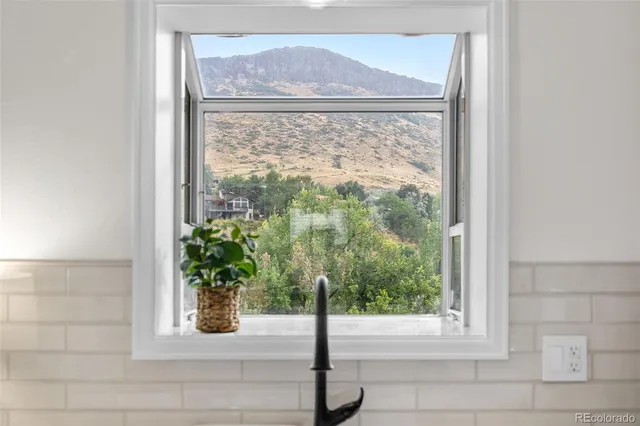 a view of a window in a room