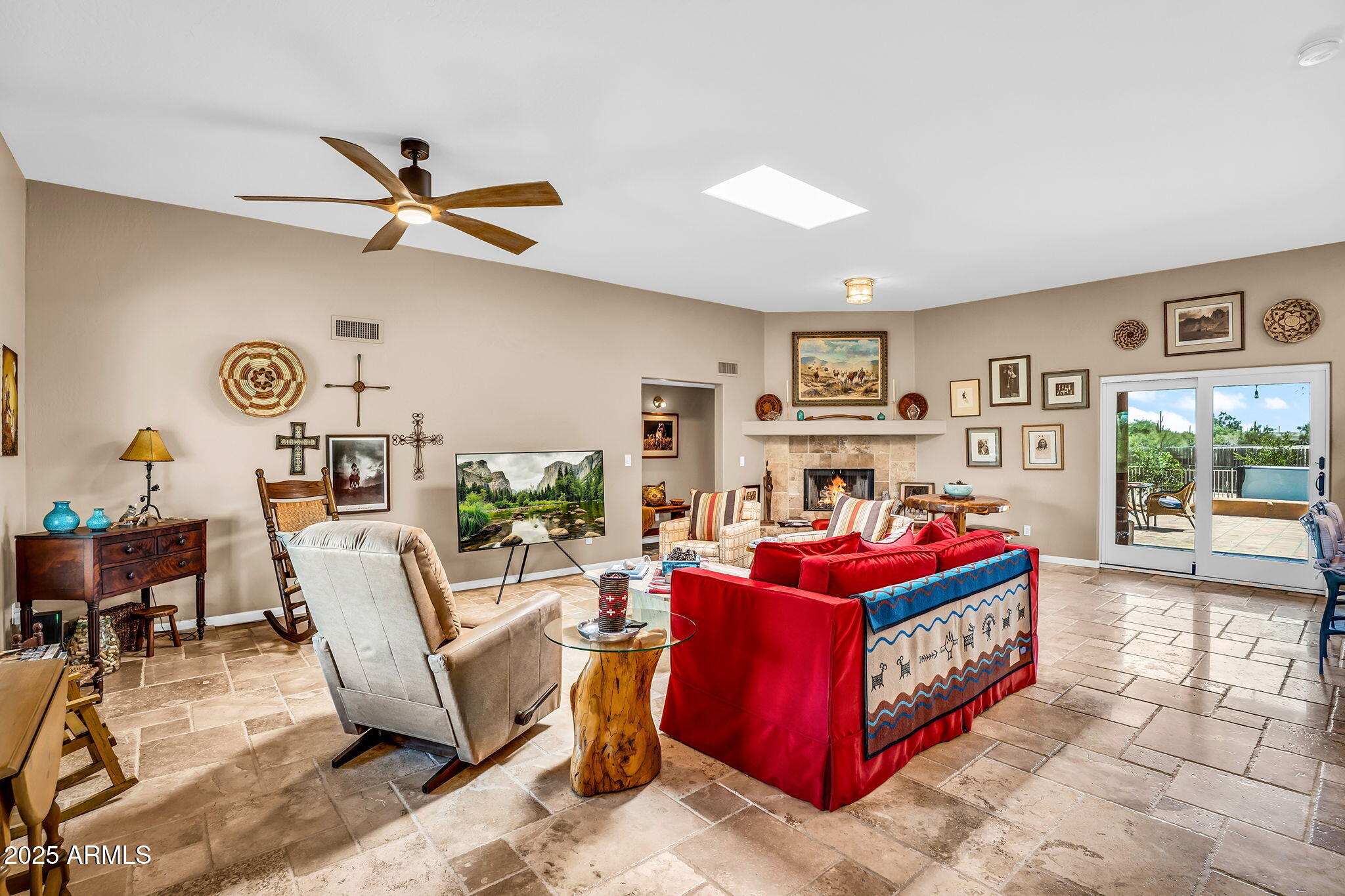 6017 East Rancho Del Oro Drive Cave Creek, AZ 85331 - Photo 7 of 55 Great Room with wood burning Fireplace