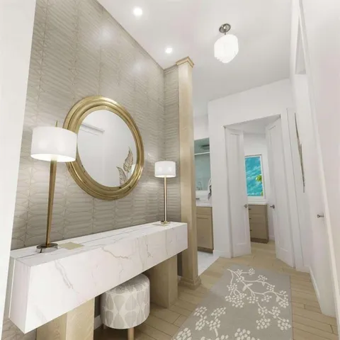 a living room with furniture