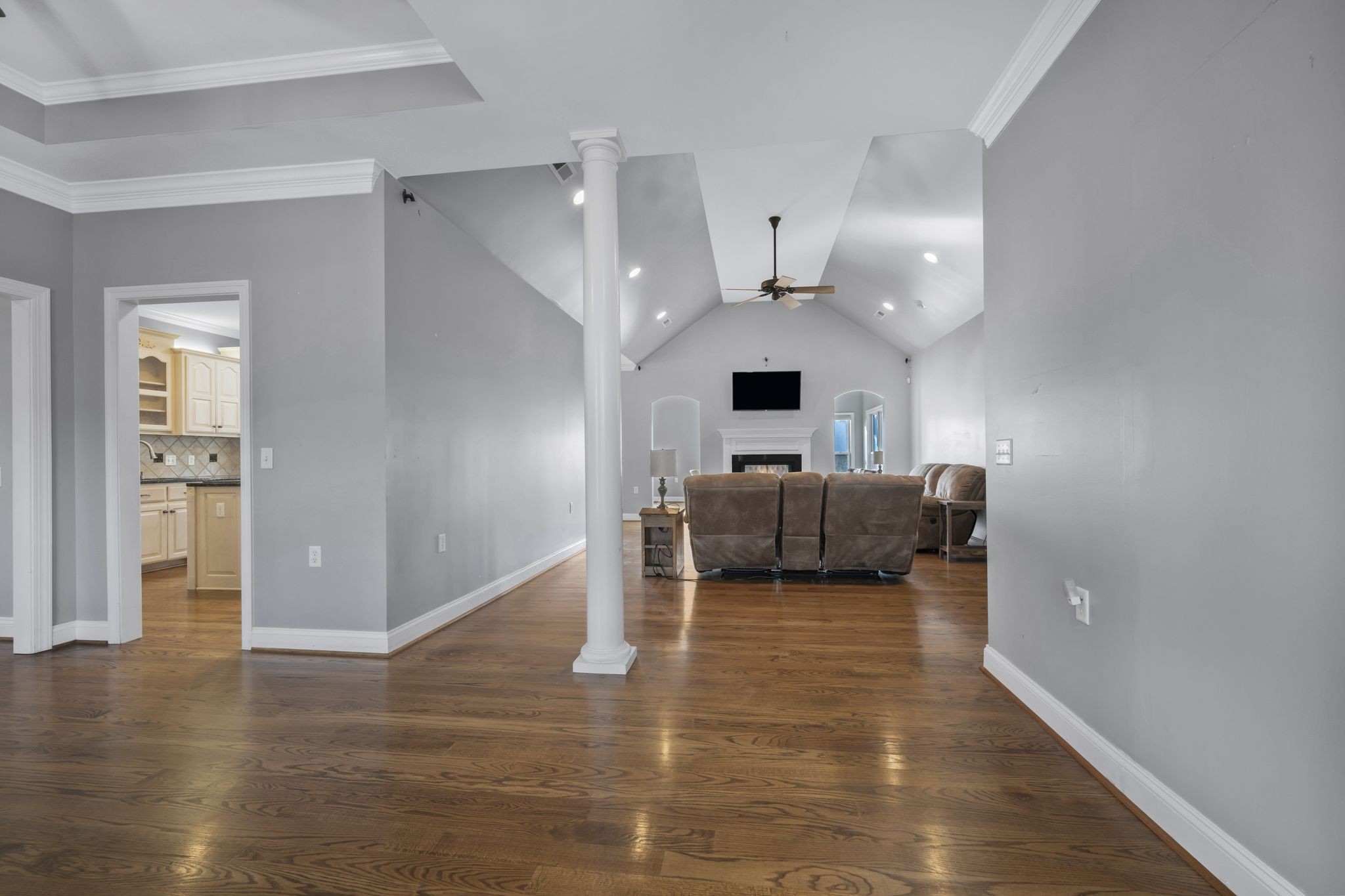 1053 Hall Cemetery Road Burns, TN 37029 - Photo 6 of 64 a living room with furniture and kitchen view