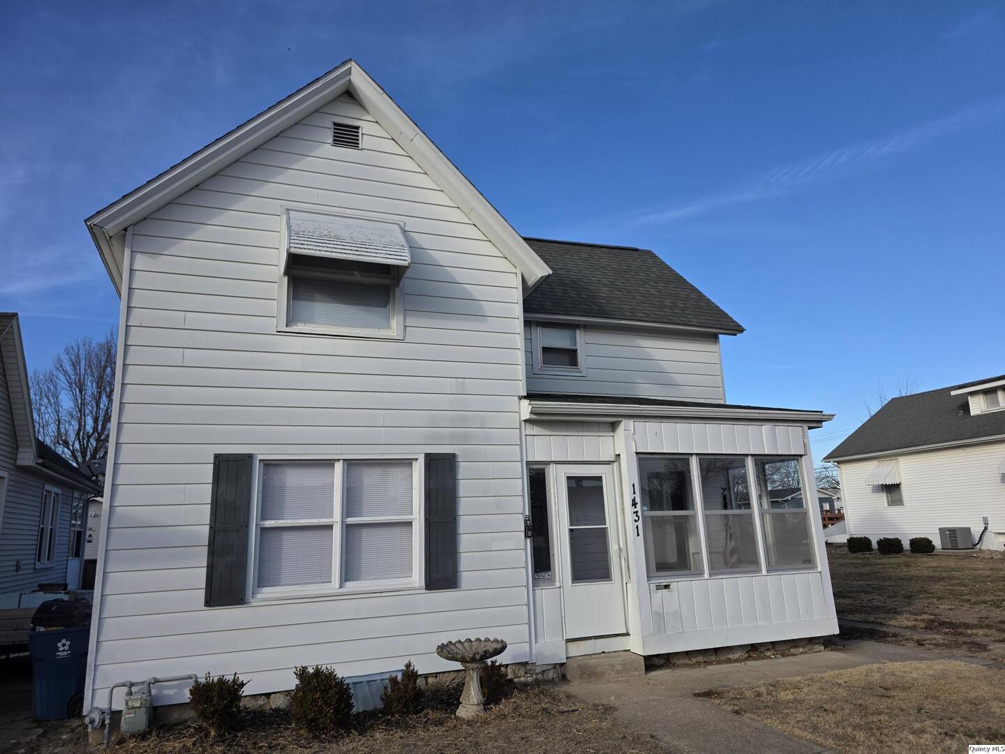 a front view of a house