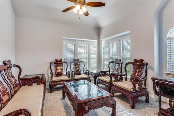 a living room with furniture